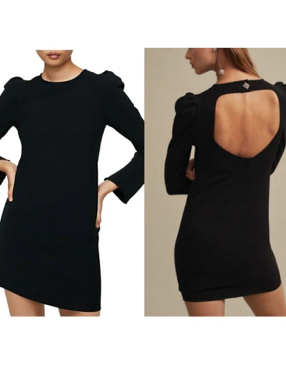 NWT Mango | Back-Cutout Mini Dress in Black